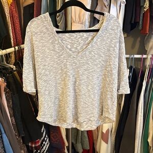 GAP Light Heather Gray V-Neck Tunic Top